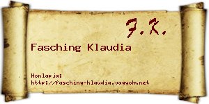 Fasching Klaudia névjegykártya