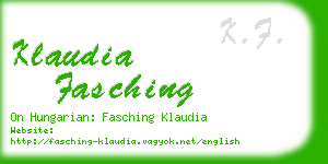 klaudia fasching business card